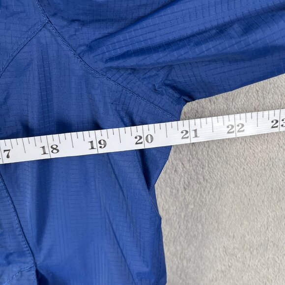 LL Bean Trail Model Raincoat Women's M Blue Long Waterproof Jacket Hooded Rugged - Picture 8 of 13
